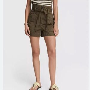 Rag and bone Women's Olive Green High-Waisted Shorts
